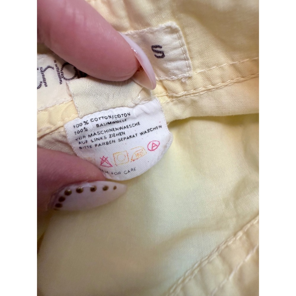 VTG 80s Triangle Women Yellow 100% Cotton Button Down Size S Oversized - Picture 5 of 6